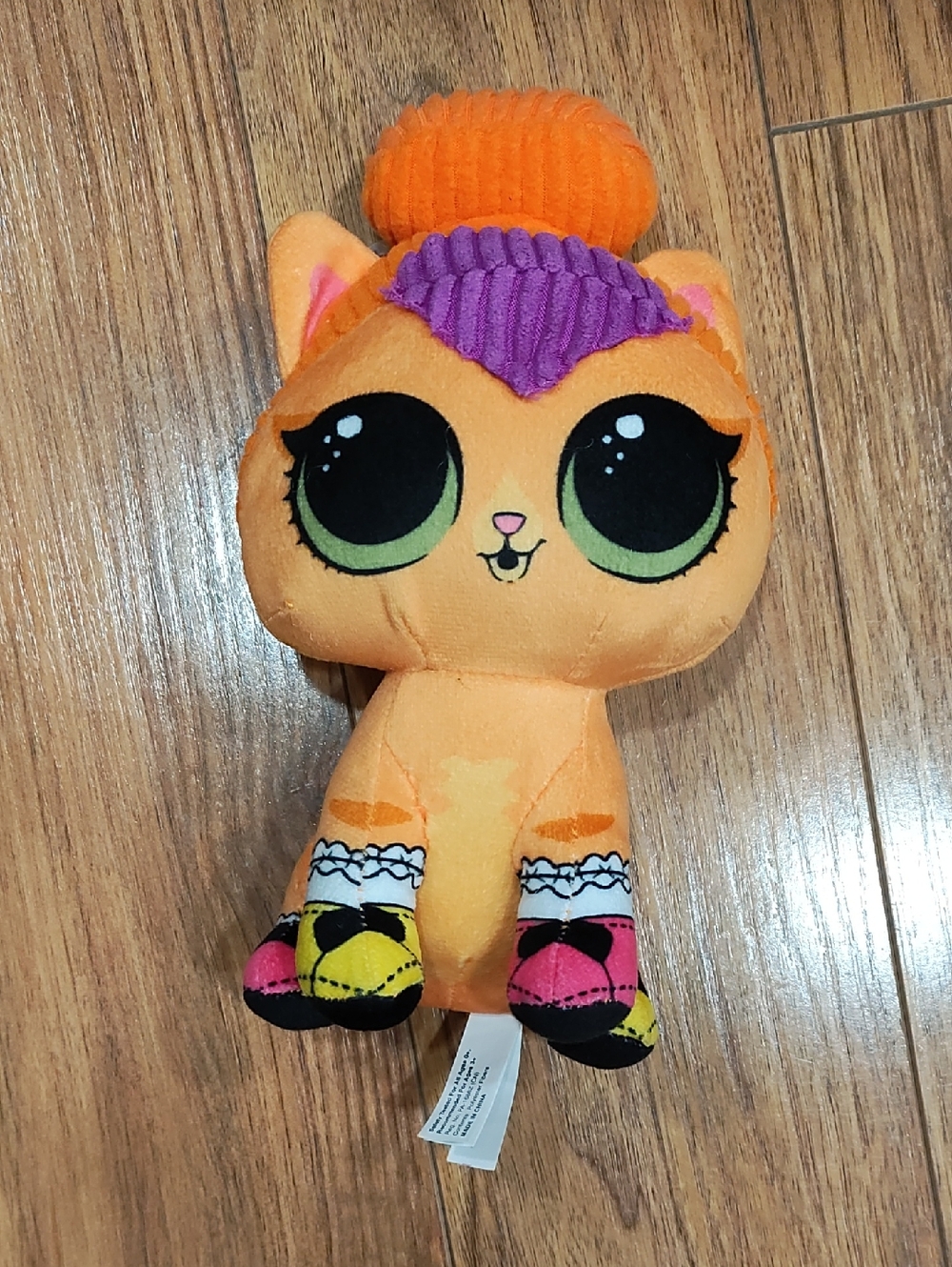 L.O.L. Surprise! Orange Plush Cat Toy with Purple Hair